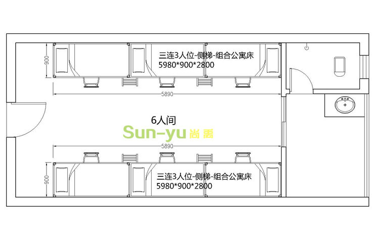 学生宿舍床布局图