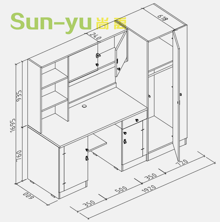 组合桌柜-SYG04设计图